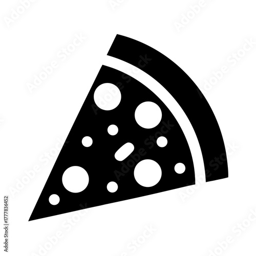 Slice of pizza with pepperoni icon