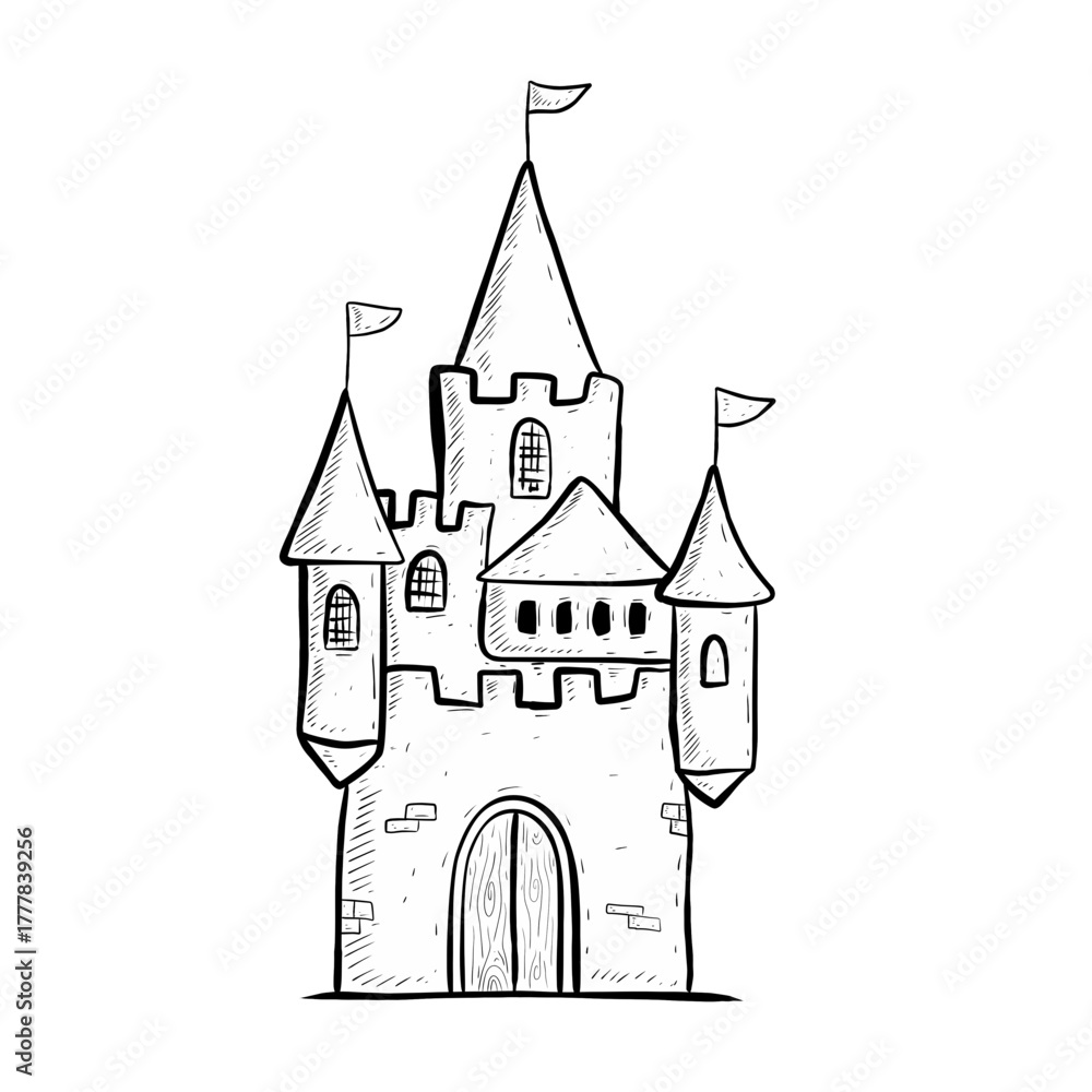 Fototapeta premium castle vector sketch illustration