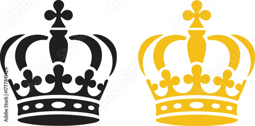 Crown set icons, collection different crown sign, silhouette crown symbol. Simple crown symbol collection.