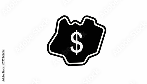 Unlock financial success with this bold dollar sign icon, perfect for modern business, finance and investment designs, money matters and economic projects