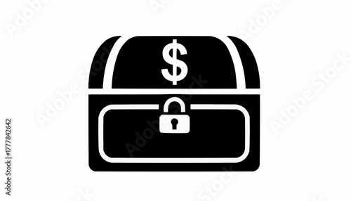 Unlock financial security with this treasure chest, perfect for business, finance, or investment themes, symbolizing wealth, savings, and prosperous ventures