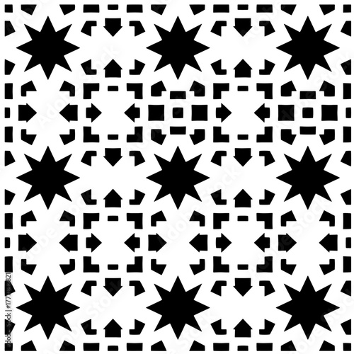 Black pattern.Seamless texture. Vector graphics for design, prints, decoration, cover, textile, digital wallpaper, web background, wrapping paper, clothing, fabric, packaging, cards.