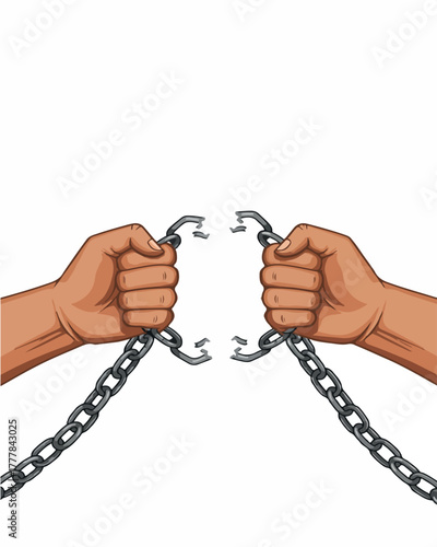 International Day for the Abolition of Slavery concept illustration showing broken chains symbolizing freedom, justice, and human equality