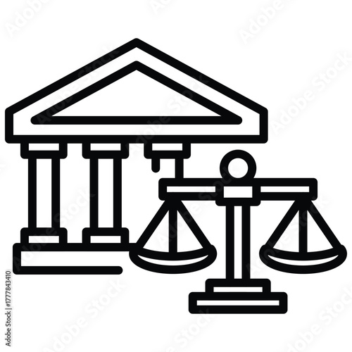 court building outline icon vector design good for web or mobile app