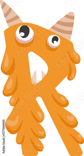 Cute monster alphabet for baby design with funny cartoon letters