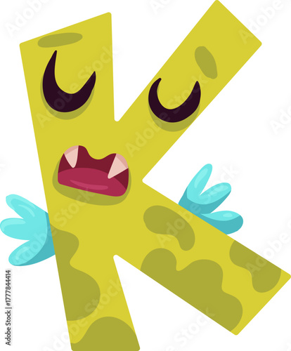 Cute monster alphabet for baby design with funny cartoon letters