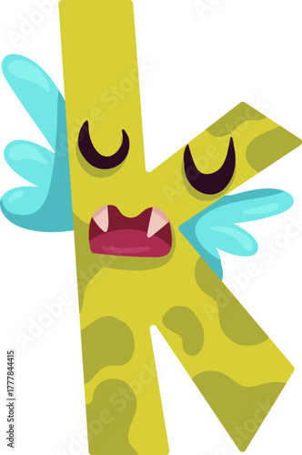 Cute monster alphabet for baby design with funny cartoon letters