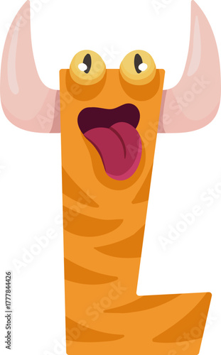 Cute monster alphabet for baby design with funny cartoon letters