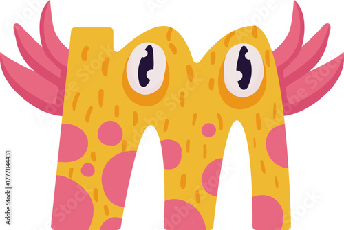 Cute monster alphabet for baby design with funny cartoon letters