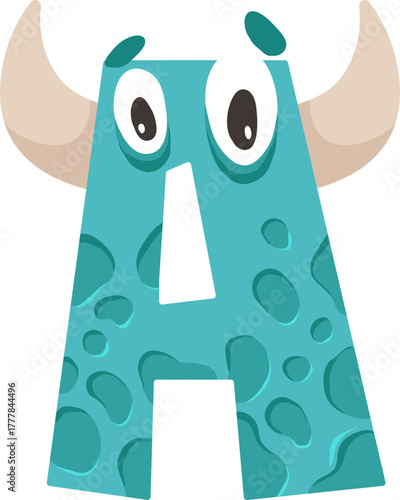 Cute monster alphabet for baby design with funny cartoon letters