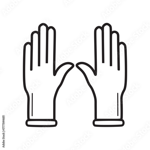 Hand Safety Protective Gloves Vector Art Icon Cleanliness Symbol Medical Healthcare Latex White Surgical Drawing