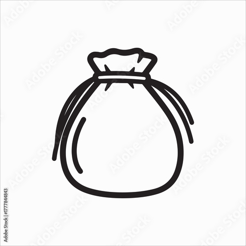 Illustration of a tied sack, symbolizing storage, containment, or a bag filled with items or goods