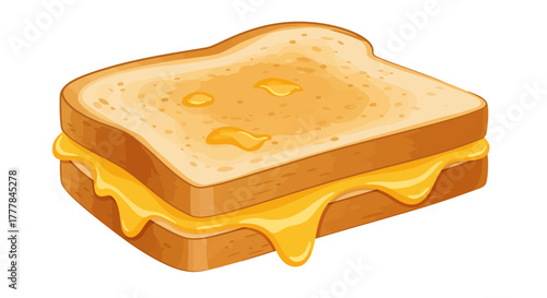Delicious Grilled Cheese Sandwich with Melted Cheese.