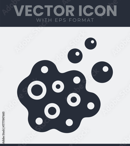 Microbe or germ cell icon flat vector graphic, symbolizing bacteria, virus or microscopic organism for biology and medicine