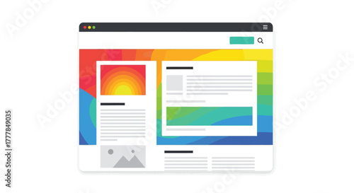 Website layout analytics visualization, showing colorful zones on webpage interface