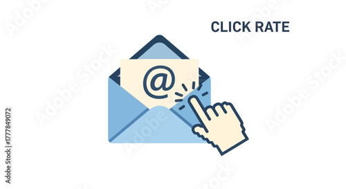 Flat vector illustration emphasizing email marketing click through optimization