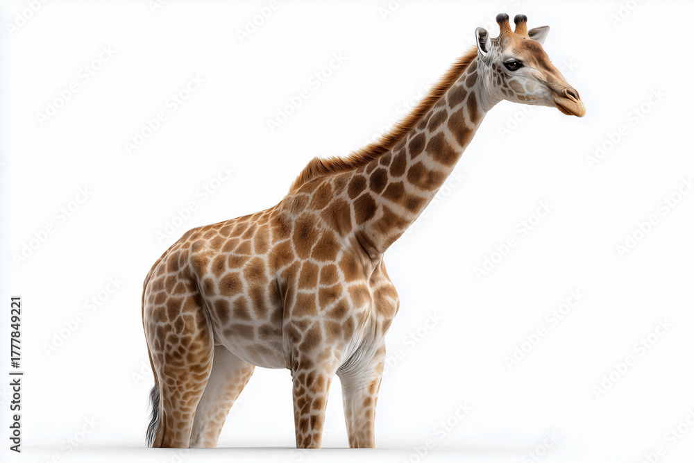 Naklejka premium Giraffe auf weißem Hintergrund