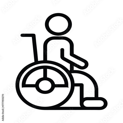 Handicapped patient outline vector icon