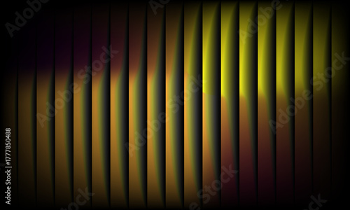 An abstract background featuring a warm, golden glow filtering through dark vertical bars, creating a dramatic and textured effect, perfect for adding depth to designs