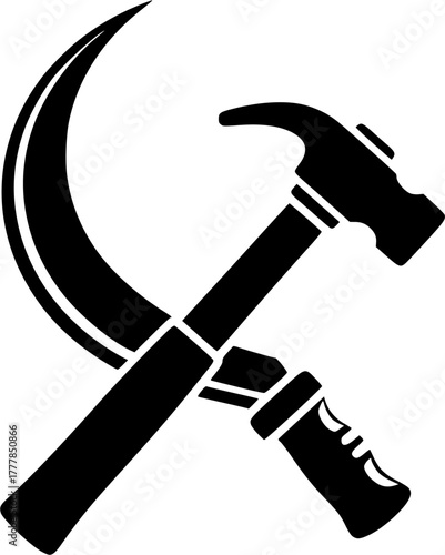 Sickles silhouette, Sickles, Sickles clipart, Sickle and hammer, Sickle and hammer silhouette set