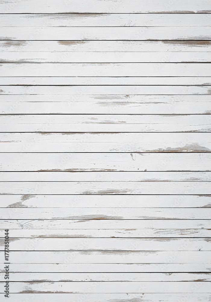 Obraz premium Whitewashed Wooden Planks Background Texture