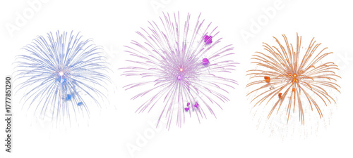fireworks on a white background