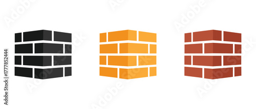 Set of Bricks icons. Bricks logo. isolated on white background. Vector illustration. Eps 10.
