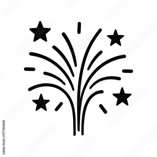 Festive fireworks icon isolated vector