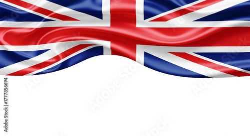 Waving Union Jack Flag Against Black Background united kingdom
