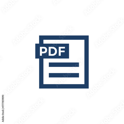 Pdf icon logo flat vector design