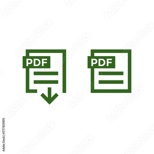 Pdf icon logo flat vector design