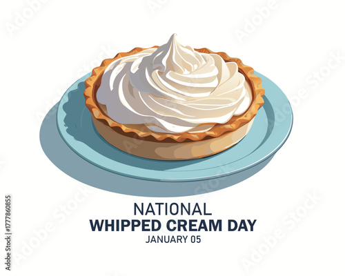 vector graphic of national whipped cream day good for national whipped cream day celebration. flat design. flyer design. flat illustration.