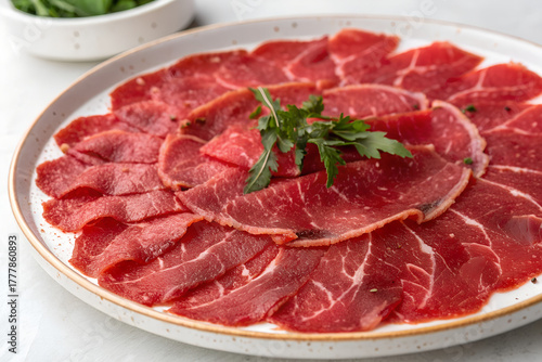 raw halal Italian beef Carapaccio