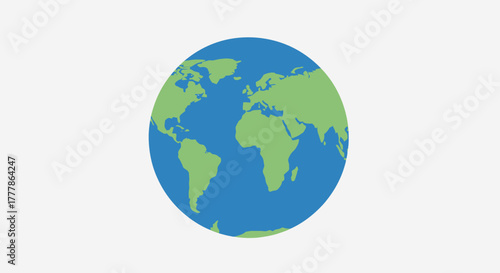 A stylized illustration of the Earth globe showing continents and oceans against a light background.