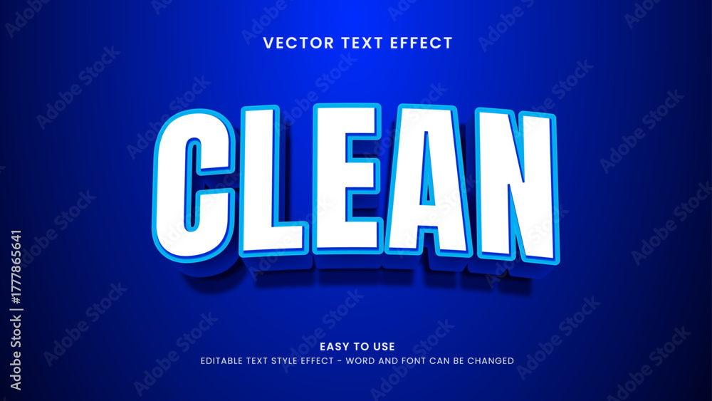 Obraz premium clean editable text effect 3d vector
