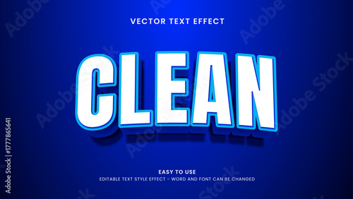 clean editable text effect 3d vector