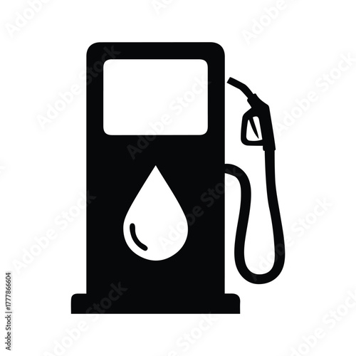 Simple fuel pump vector icon for gas station and energy design.
