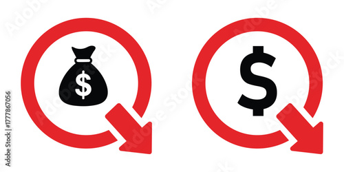 Money exchange icons with currency and finance symbols.