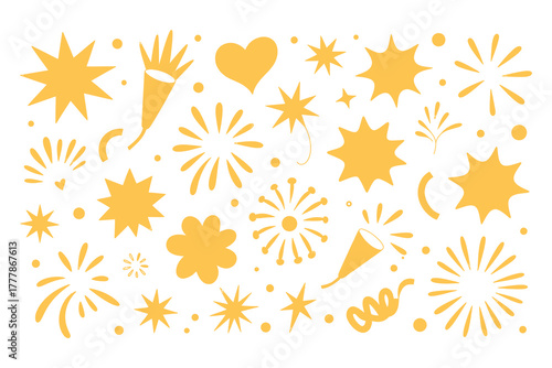 Fireworks celebration elements Vector