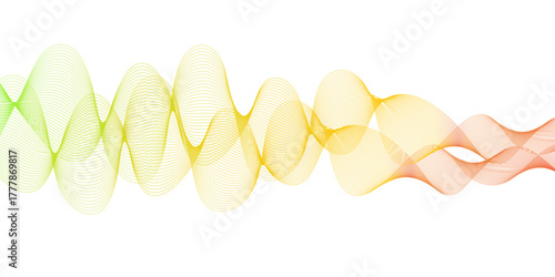 Curved wave smooth stripe seamless pattern. Smooth wave abstract vector background layout design. Abstract wavy grey stream element for design on transparent background isolated.