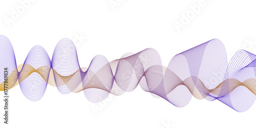 Purple Gradient Abstract Wave Line Pattern on White BackgroundVector minimal technology diagonal blend line dynamic frequency flow futuristic smooth digital line creative wave blend pattern background