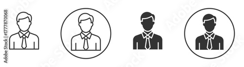 Business man icon set. User avatar profile. Vector illustration.