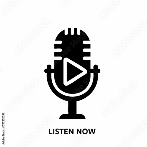 Listen Now Podcast and Audio Streaming Icon.