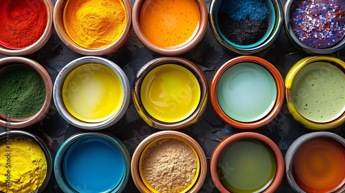 Palette of Colorful Pigments: An Exciting Assemblage of Vibrant Tones for Artistic and Creative Ventures