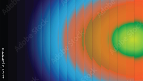 Colorful Gradient Abstract Background Blue Orange Green Circular Light Design