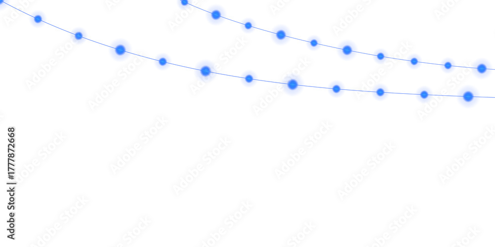 Fototapeta premium Blue Festive Light String Decorative Holiday Background