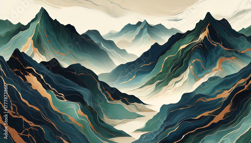 marble texture mountain landscape background in vibrant colors