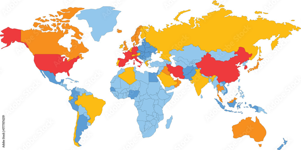 Obraz premium world map with colorful splashes