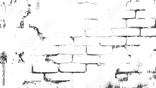 Sketch crack texture. Ground cracks, breaks on land surface from earthquake. Grunge and distressed effect. Black and white brick wall background. vector crack old wall background.	
