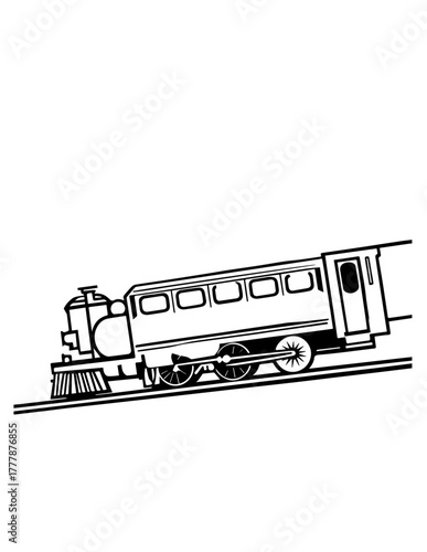 train on white background